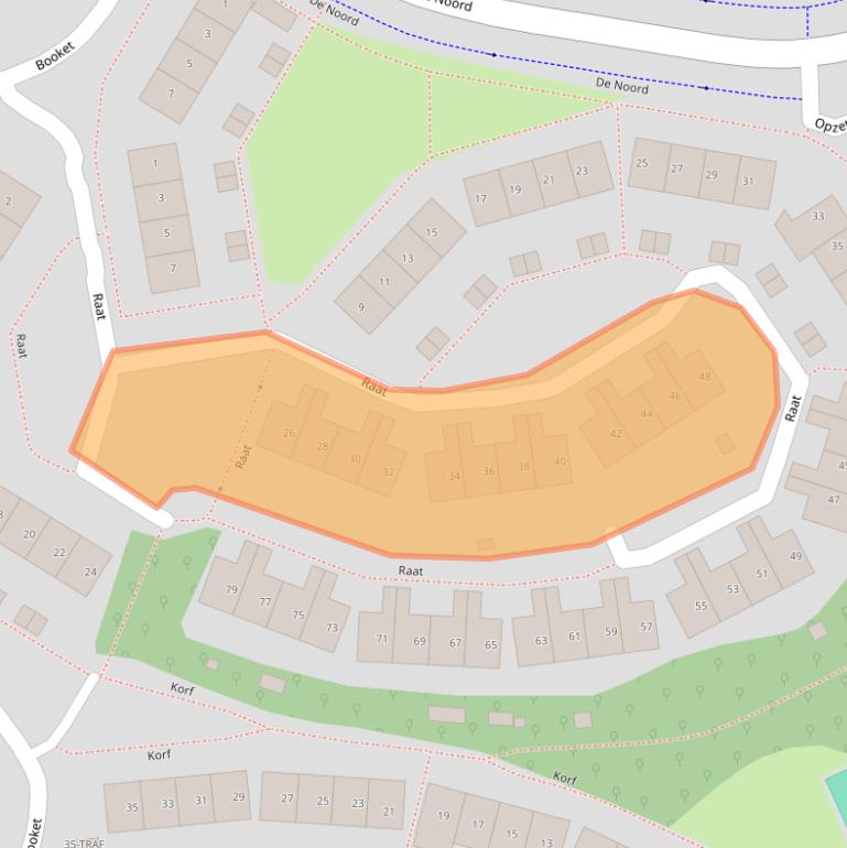 Kaart van postcodegebied 1261MB.