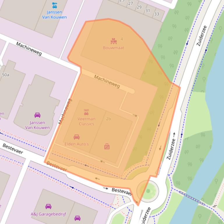 Kaart van postcodegebied 1271EE.