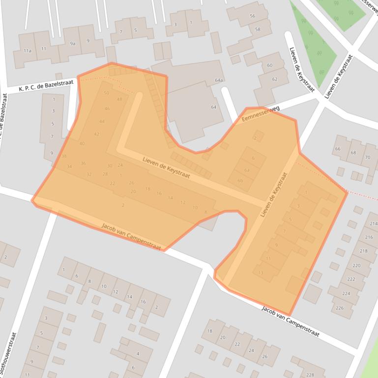 Kaart van postcodegebied 1271LR.