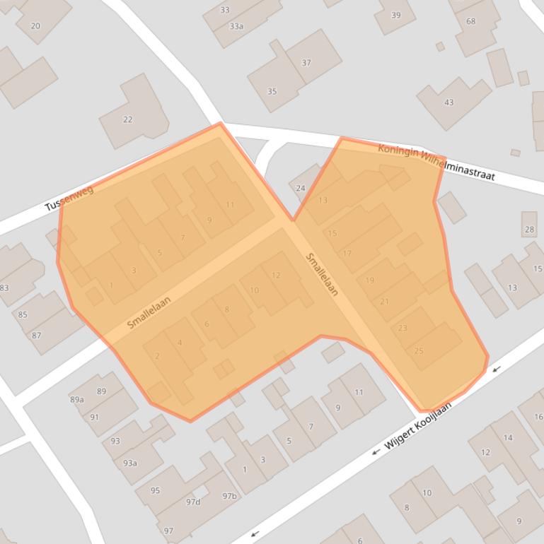 Kaart van postcodegebied 1271PD.