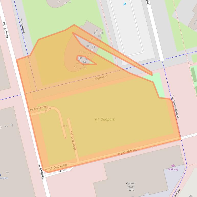 Kaart van postcodegebied 1314WP.