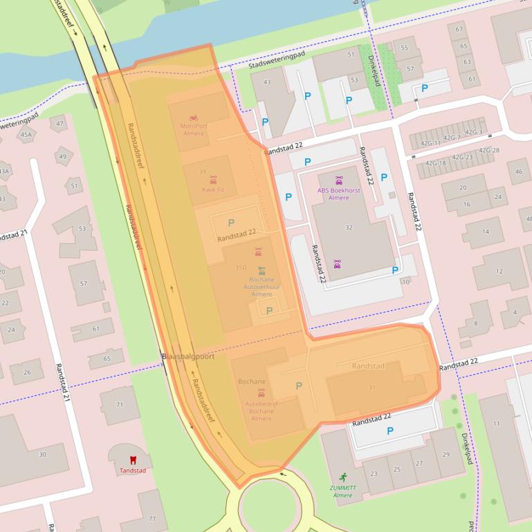 Kaart van postcodegebied 1316BR.
