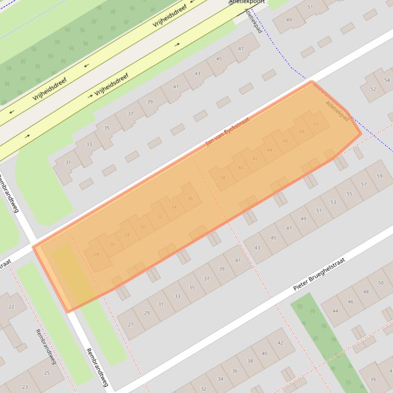 Kaart van postcodegebied 1318GG.