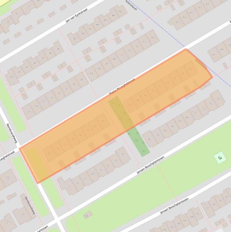 Kaart van postcodegebied 1318GR.