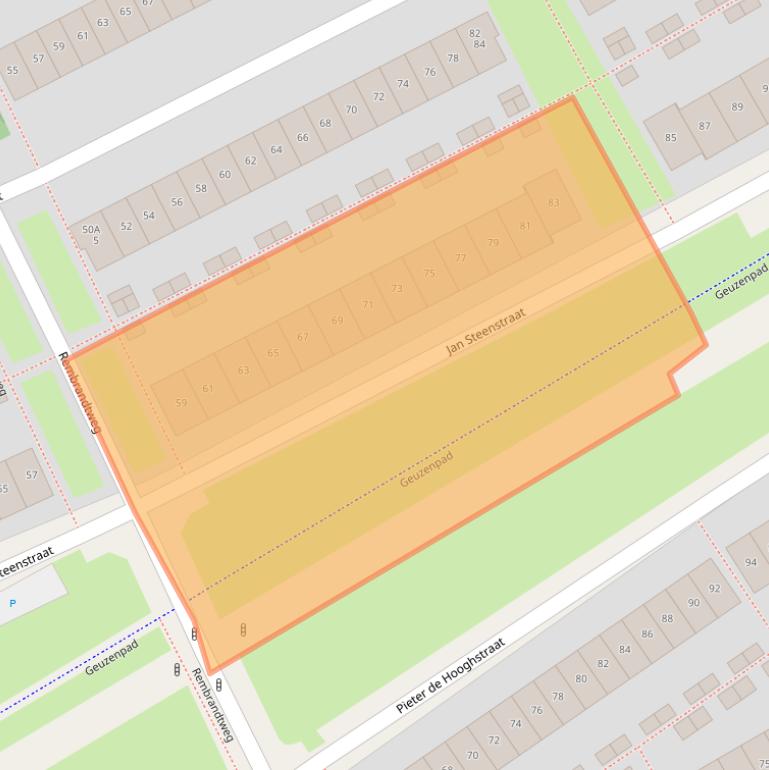 Kaart van postcodegebied 1318JR.