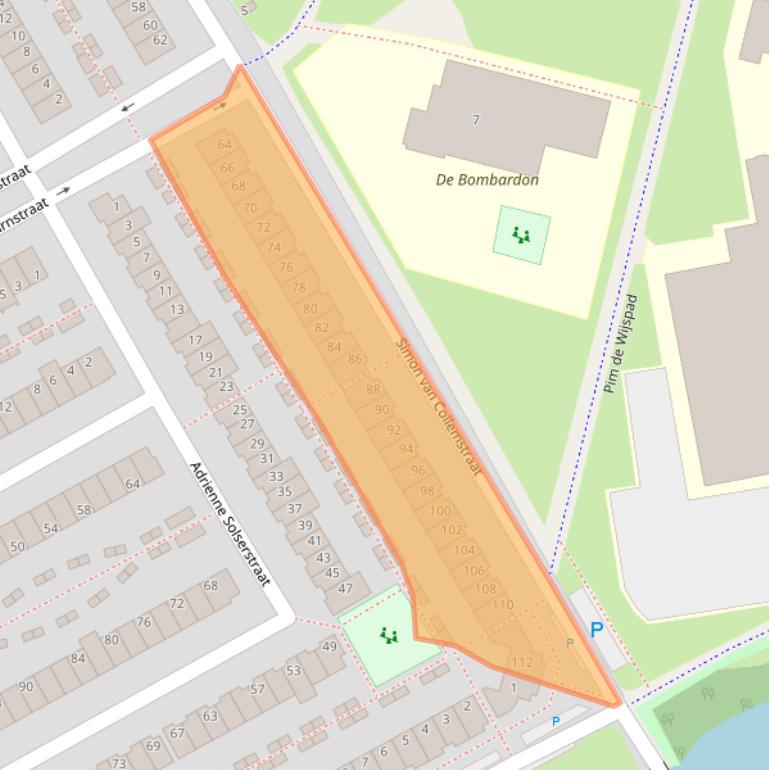 Kaart van postcodegebied 1325NC.