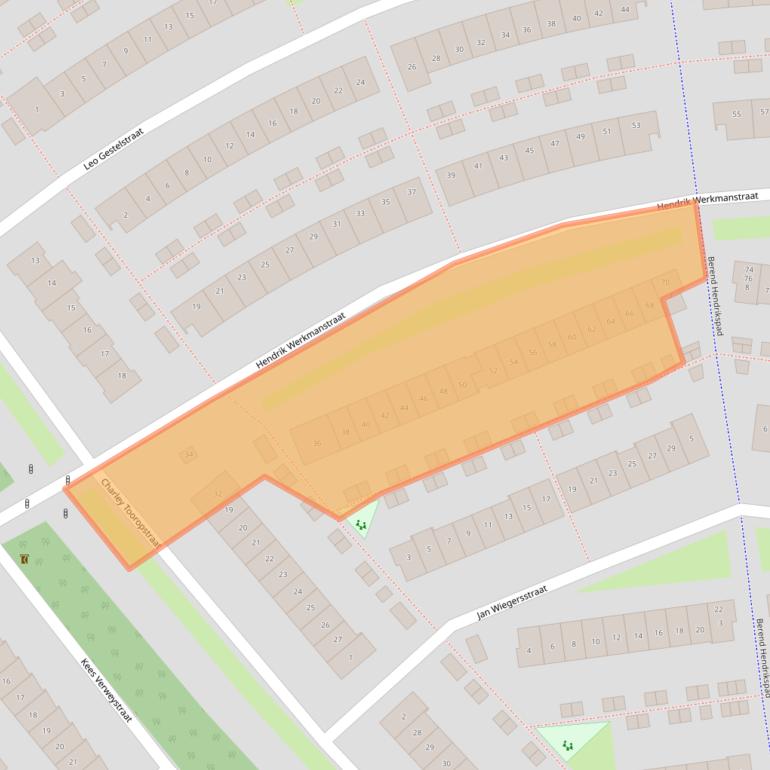 Kaart van postcodegebied 1328DN.