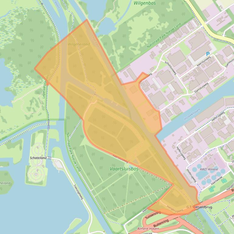 Kaart van postcodegebied 1332EK.