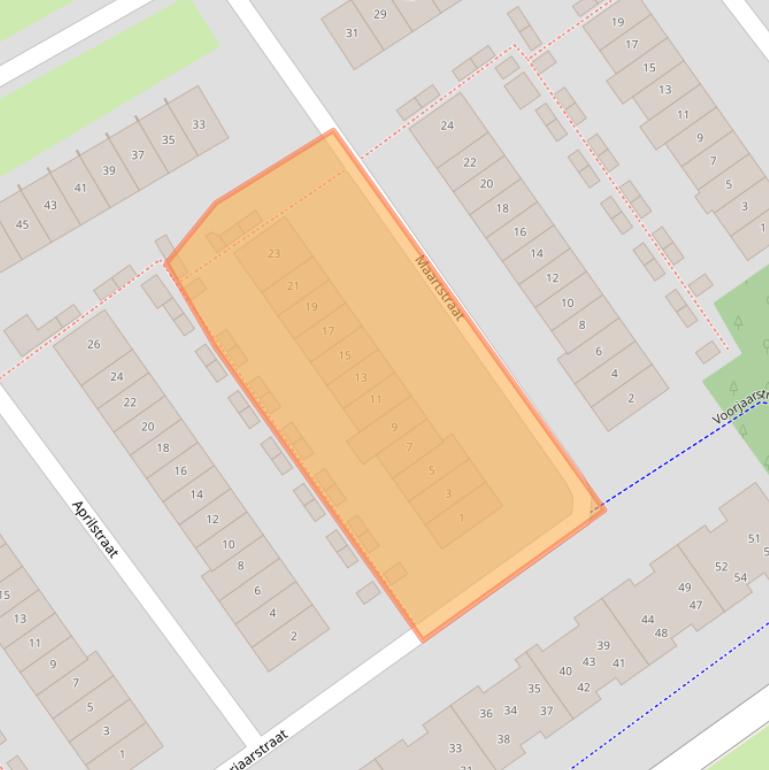 Kaart van postcodegebied 1335AX.