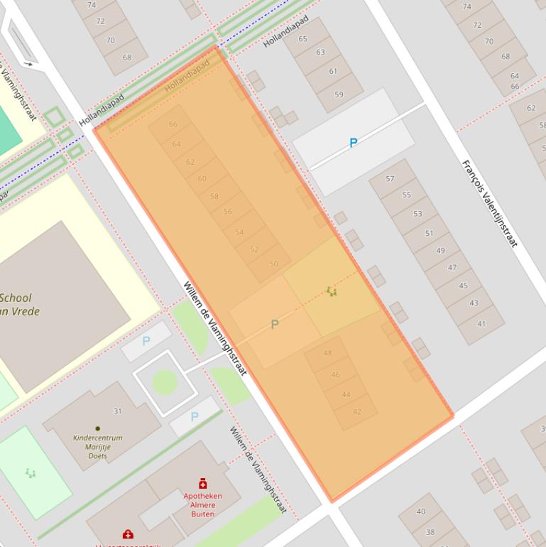 Kaart van postcodegebied 1335PT.