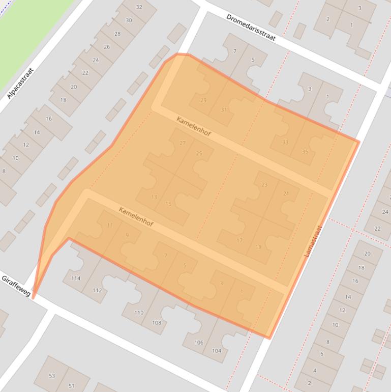 Kaart van postcodegebied 1338HT.