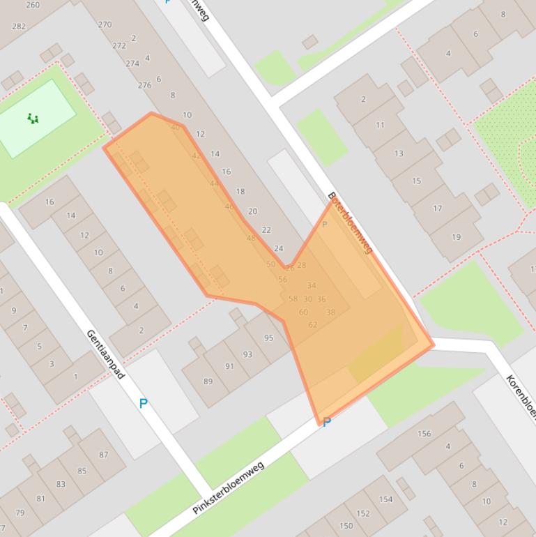 Kaart van postcodegebied 1338RW.