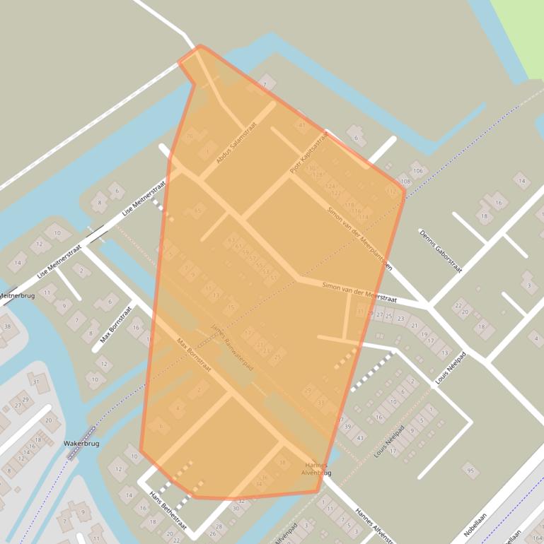 Kaart van postcodegebied 1341JJ.