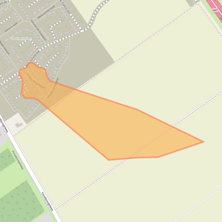 Kaart van postcodegebied 1349MJ.