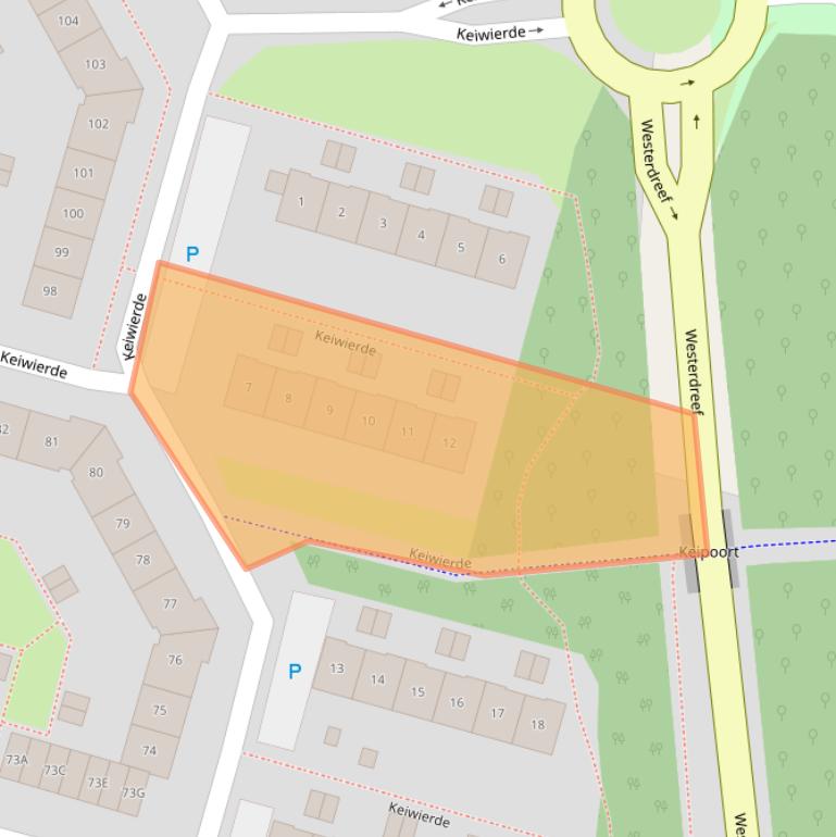 Kaart van postcodegebied 1353NB.