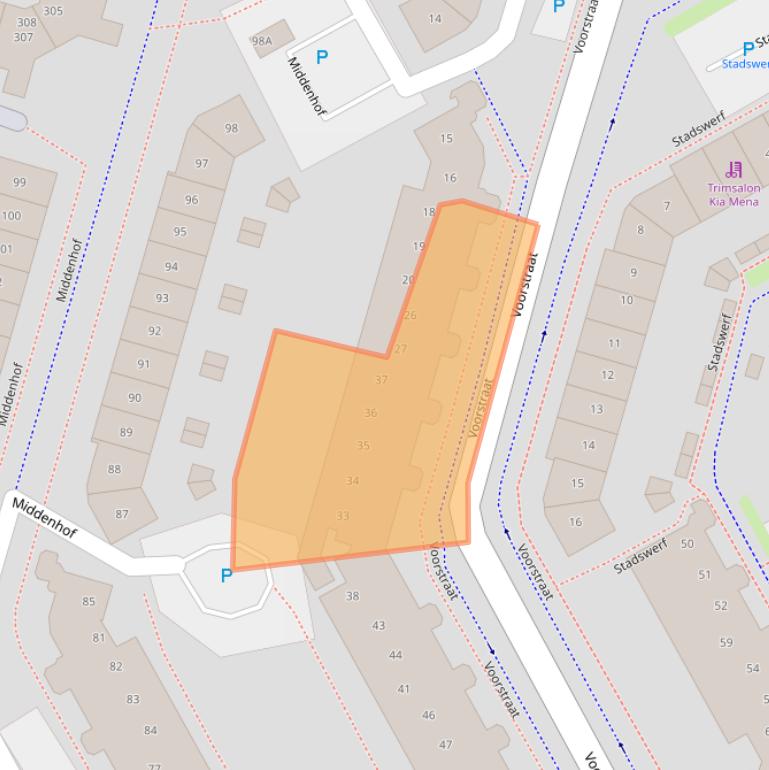 Kaart van postcodegebied 1354EE.