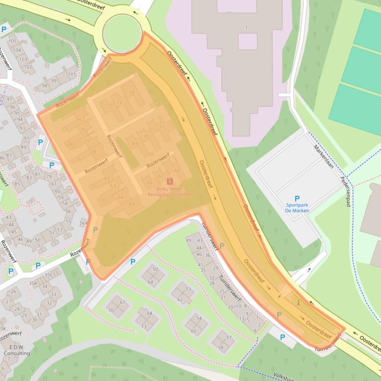 Kaart van postcodegebied 1355AE.