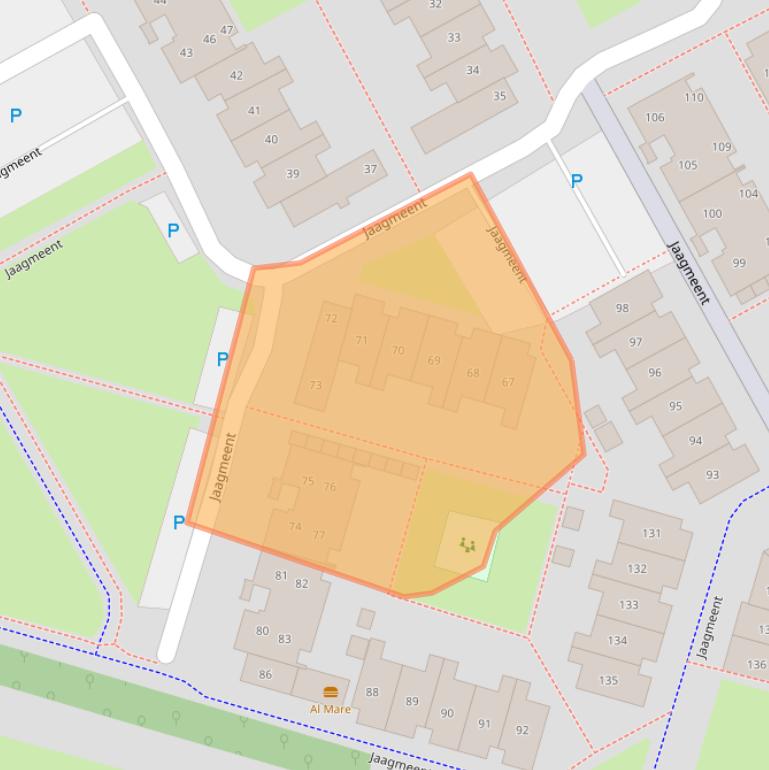 Kaart van postcodegebied 1356AH.