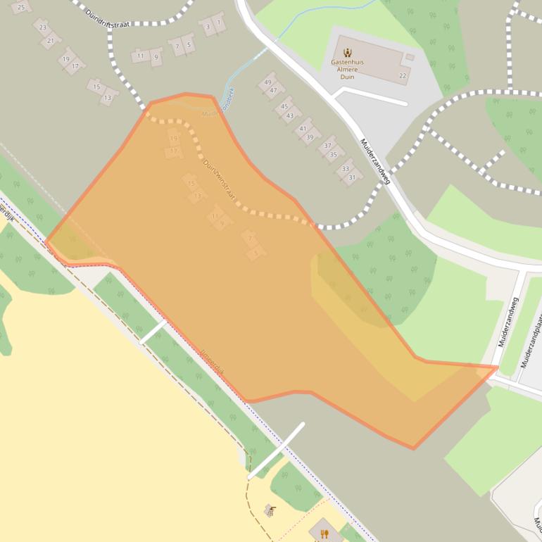 Kaart van postcodegebied 1361BV.