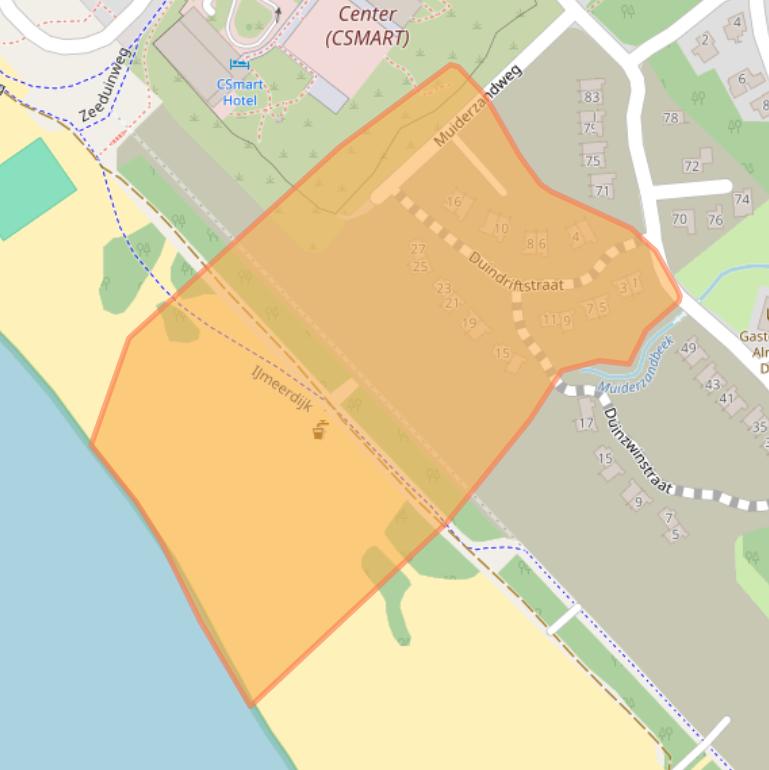 Kaart van postcodegebied 1361BW.