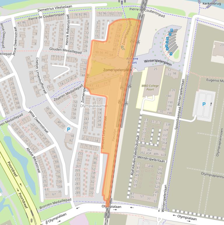 Kaart van postcodegebied 1361CL.