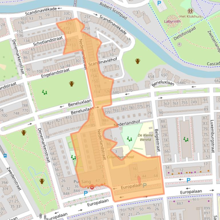 Kaart van postcodegebied 1363DB.