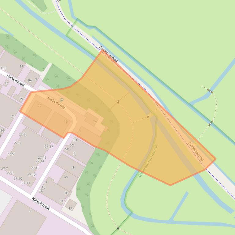 Kaart van postcodegebied 1411AC.