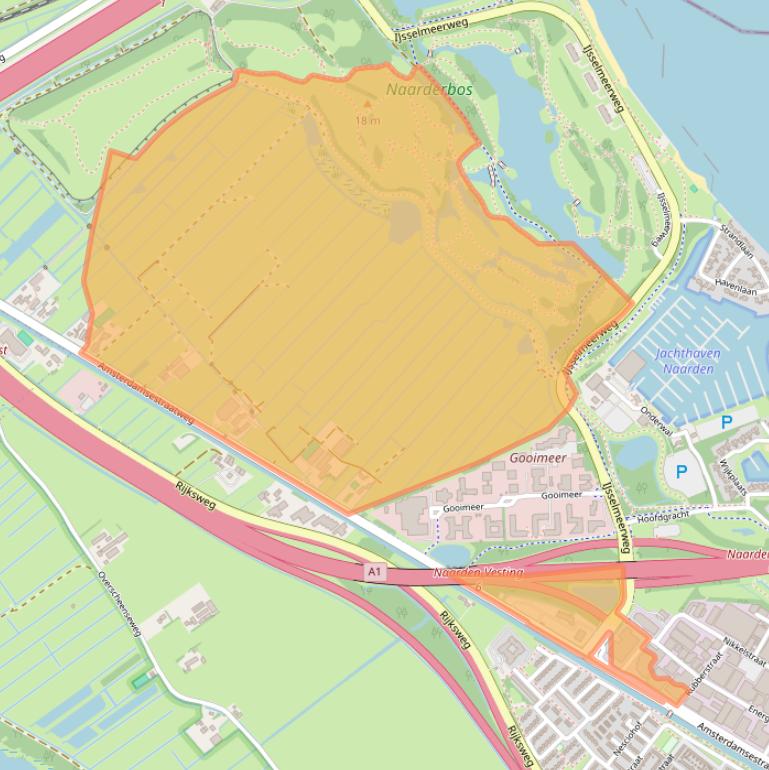 Kaart van postcodegebied 1411AX.