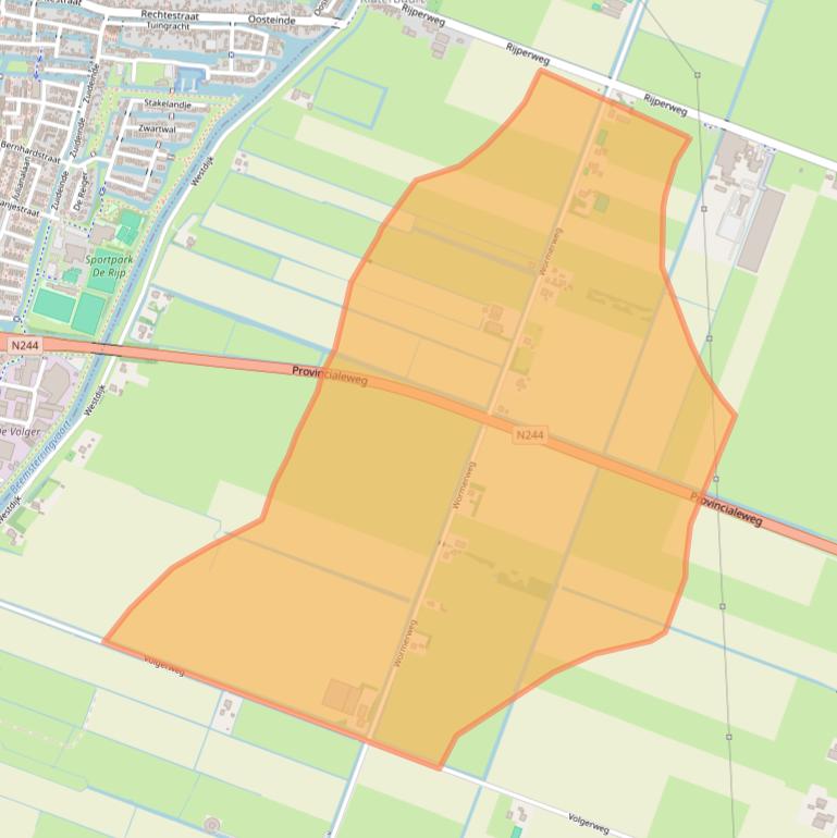 Kaart van postcodegebied 1464NB.