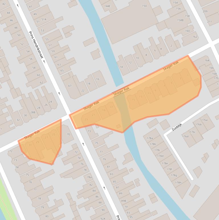 Kaart van postcodegebied 1501AX.