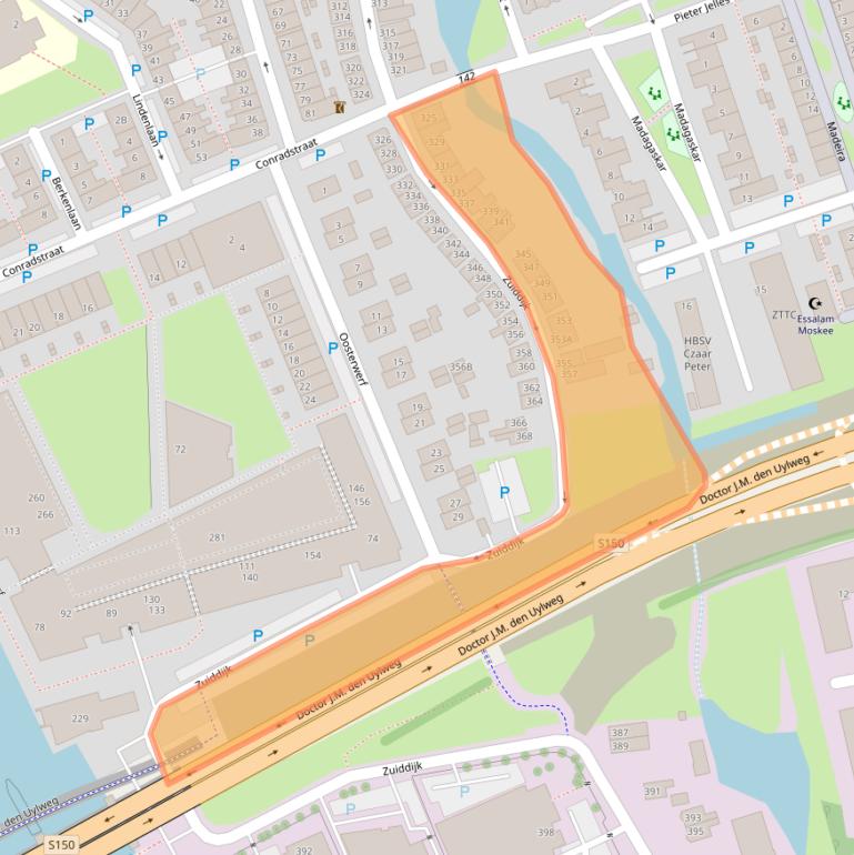 Kaart van postcodegebied 1505HA.