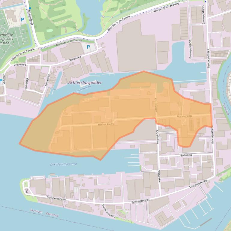 Kaart van postcodegebied 1505HL.