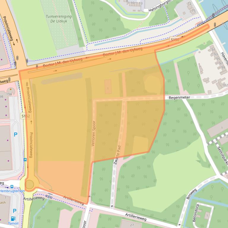 Kaart van postcodegebied 1505SK.