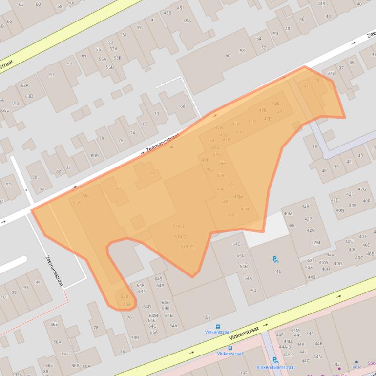 Kaart van postcodegebied 1506CT.