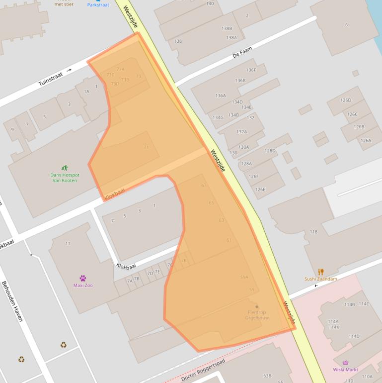 Kaart van postcodegebied 1506EC.