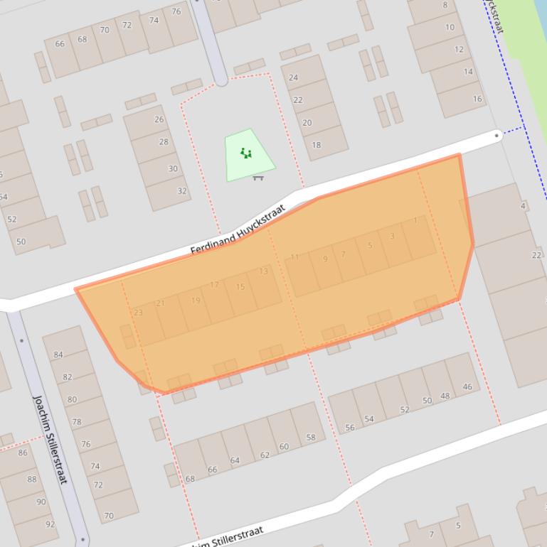 Kaart van postcodegebied 1507PX.