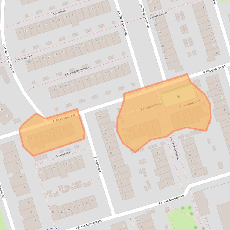 Kaart van postcodegebied 1507WV.