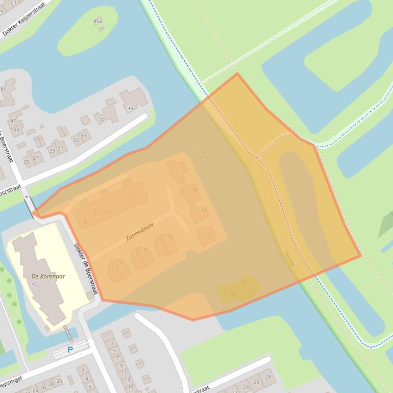 Kaart van postcodegebied 1511VV.