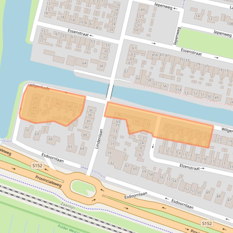 Kaart van postcodegebied 1521EV.