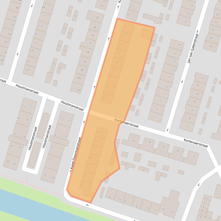 Kaart van postcodegebied 1521KV.