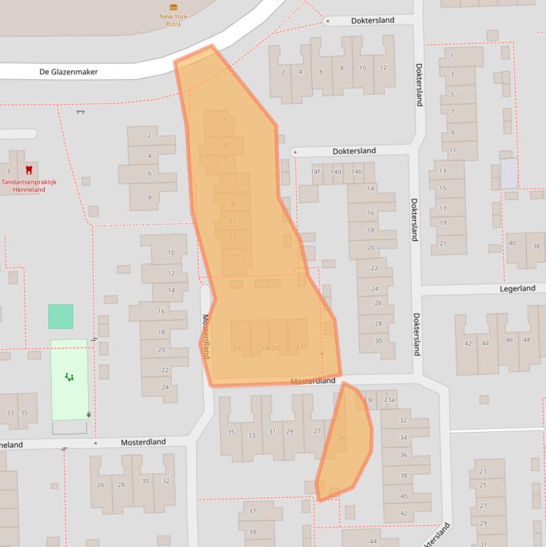 Kaart van postcodegebied 1541NL.