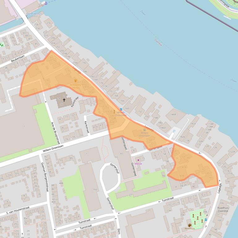 Kaart van postcodegebied 1544BC.