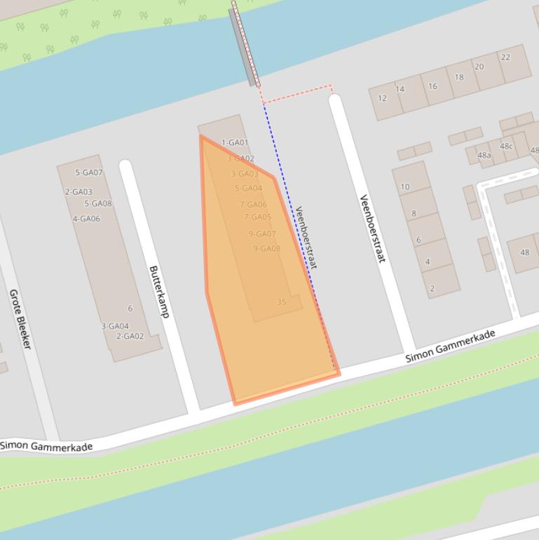 Kaart van postcodegebied 1544VS.