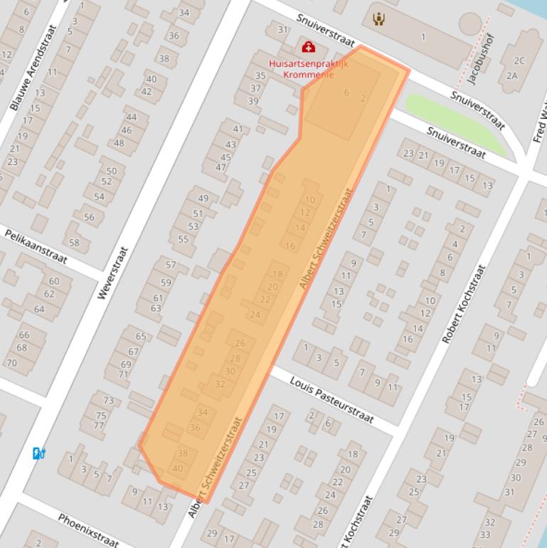 Kaart van postcodegebied 1561GE.