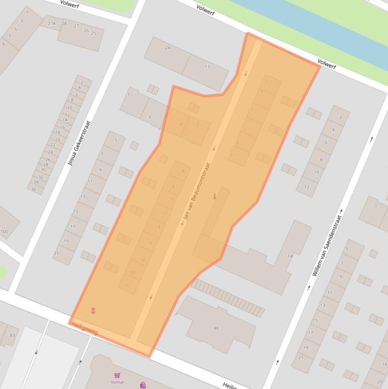 Kaart van postcodegebied 1561VS.