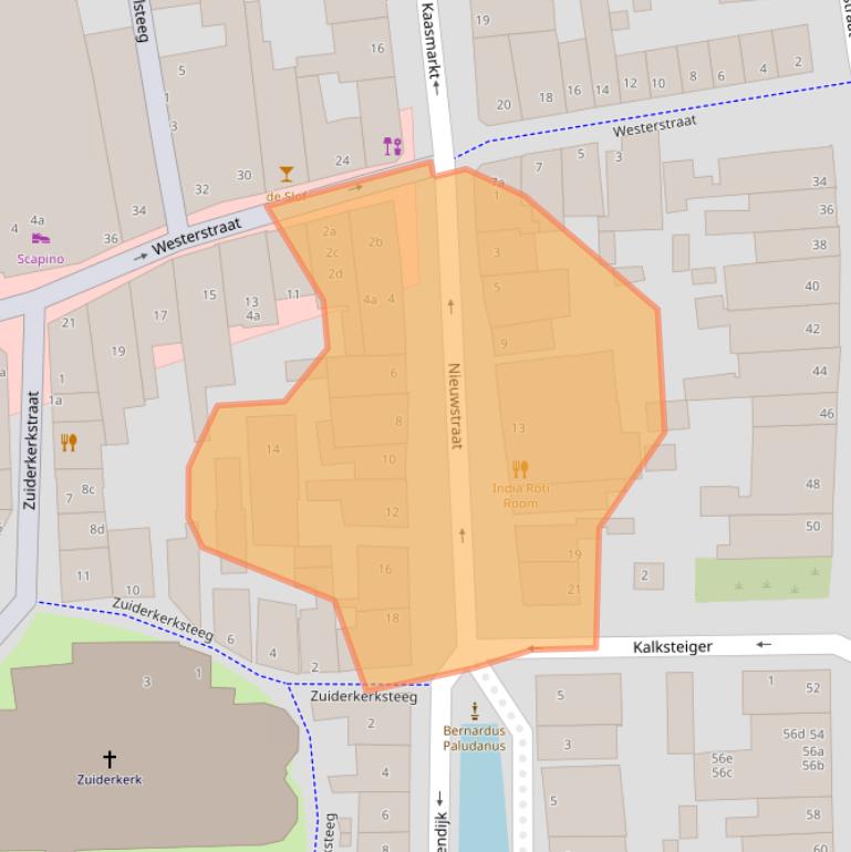 Kaart van postcodegebied 1601JJ.