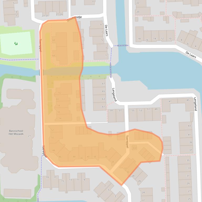 Kaart van postcodegebied 1602KE.