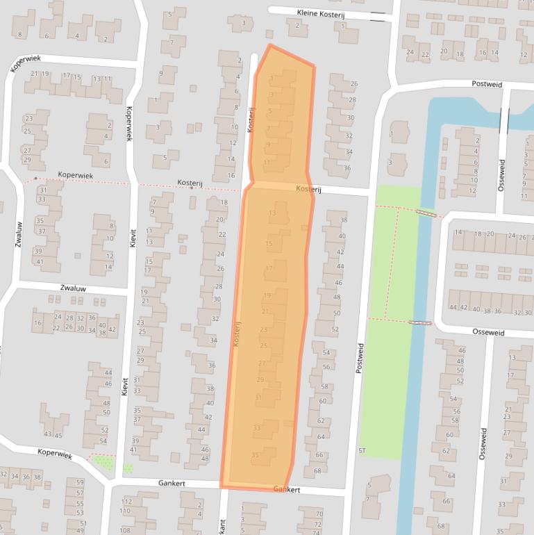 Kaart van postcodegebied 1606NA.