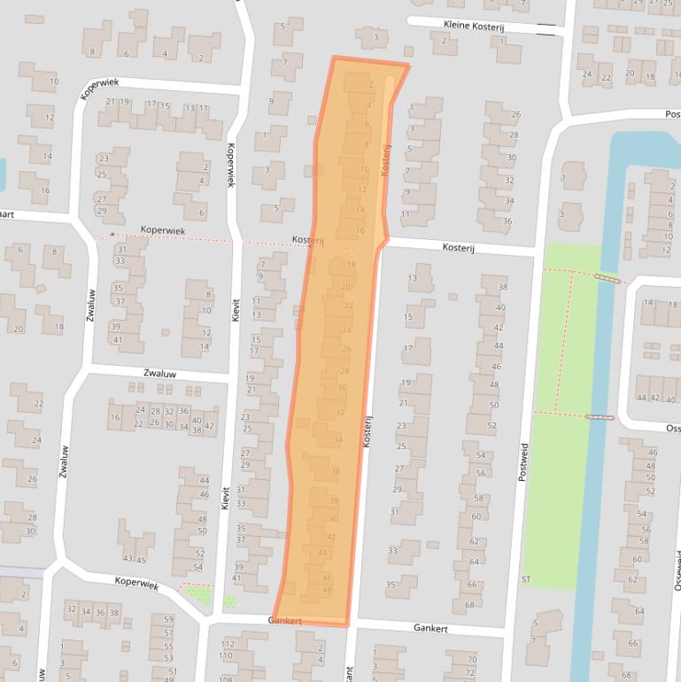 Kaart van postcodegebied 1606NB.