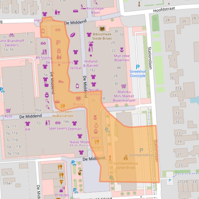 Kaart van postcodegebied 1611KW.